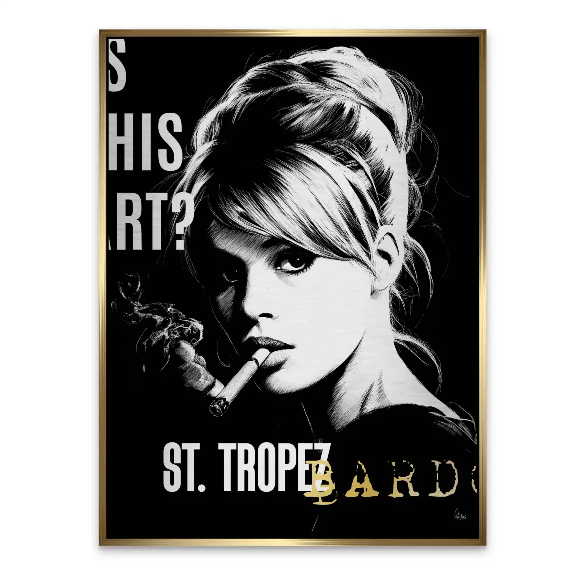 Brigitte Bardot Smoke Alu Gebürstet Bild