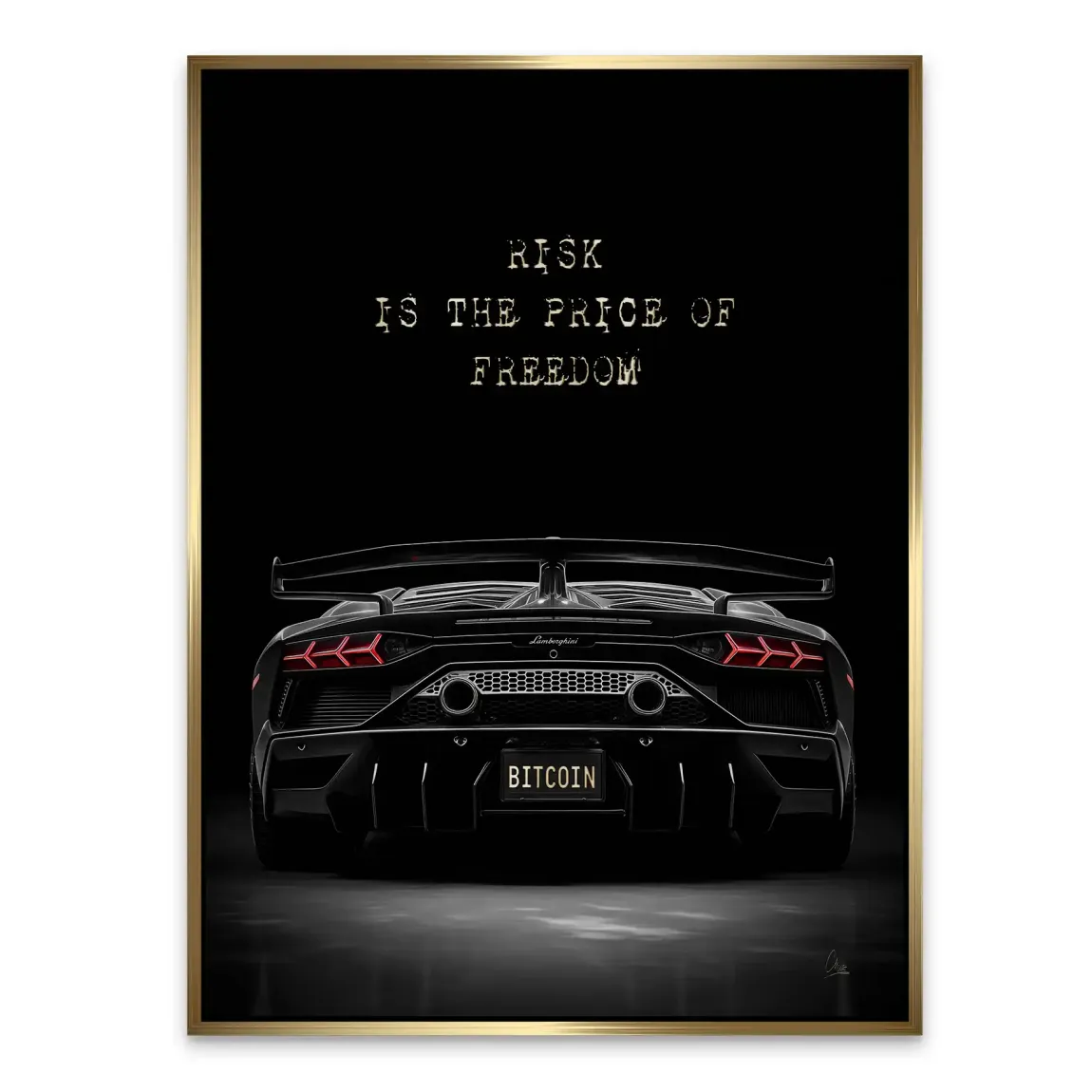 Lambo Bitcoin Alu Gebürstet Bild