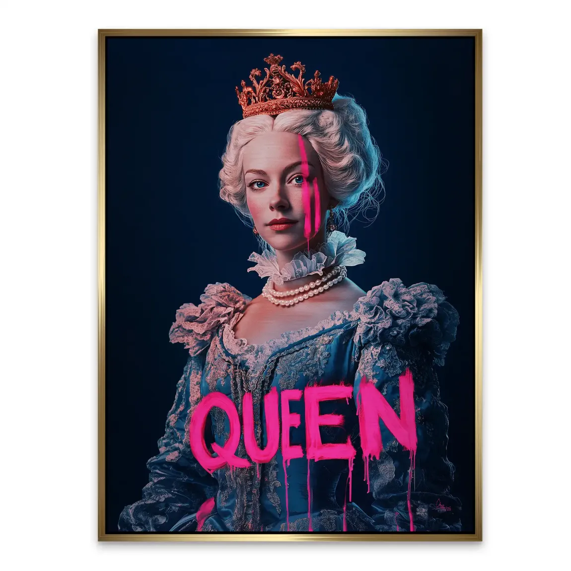Queen Neon Art Alu Gebürstet Bild
