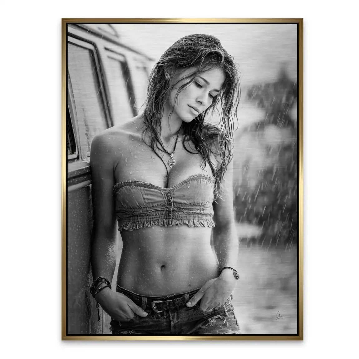 Summer Rain Alu Gebürstet Bild