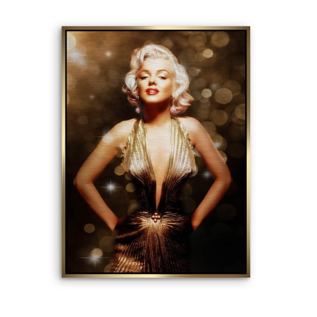 Marilyn Monroe Gold Style Alu Gebürstet Bild INGALERIE