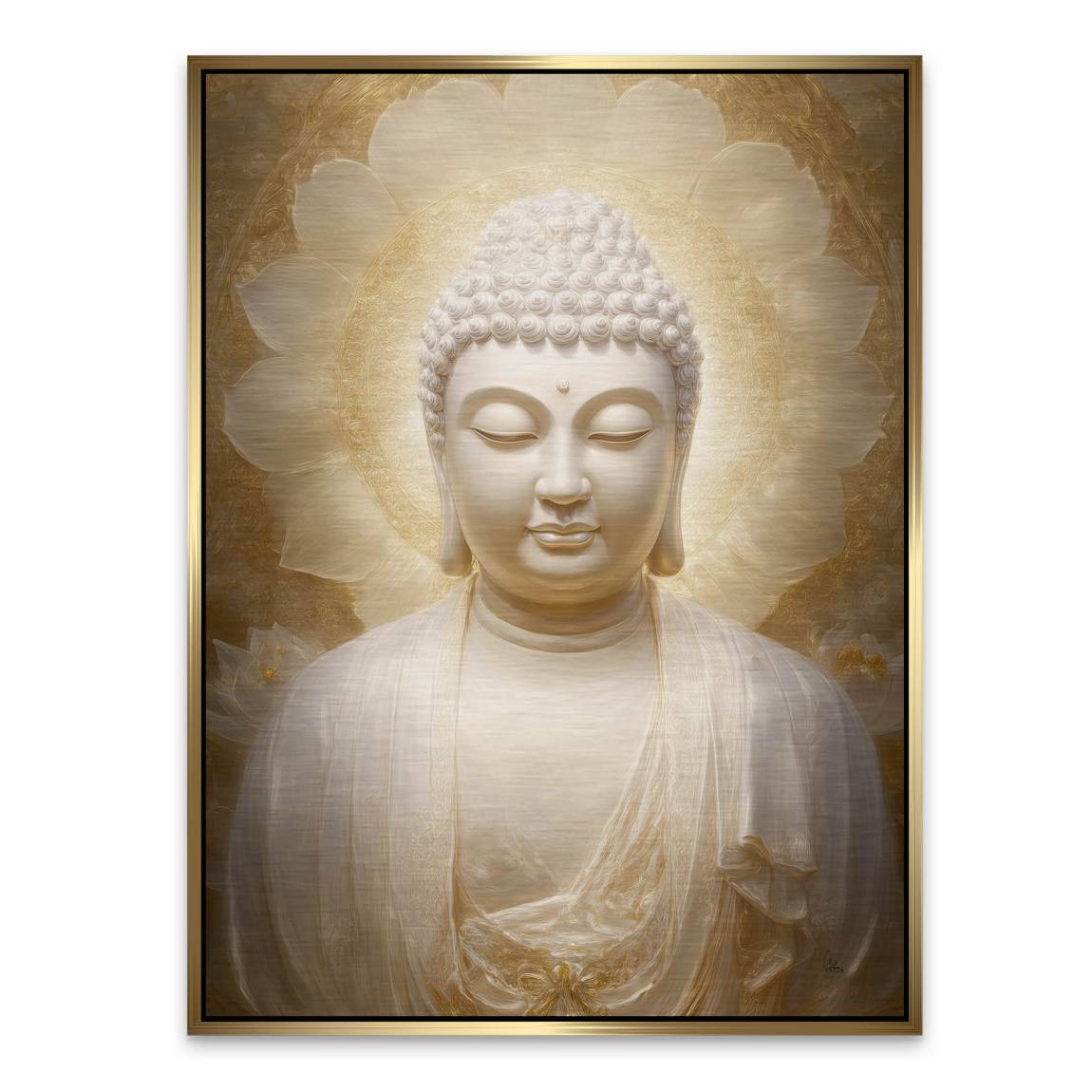 Goldener Buddha Aluminiumbild gebürstet