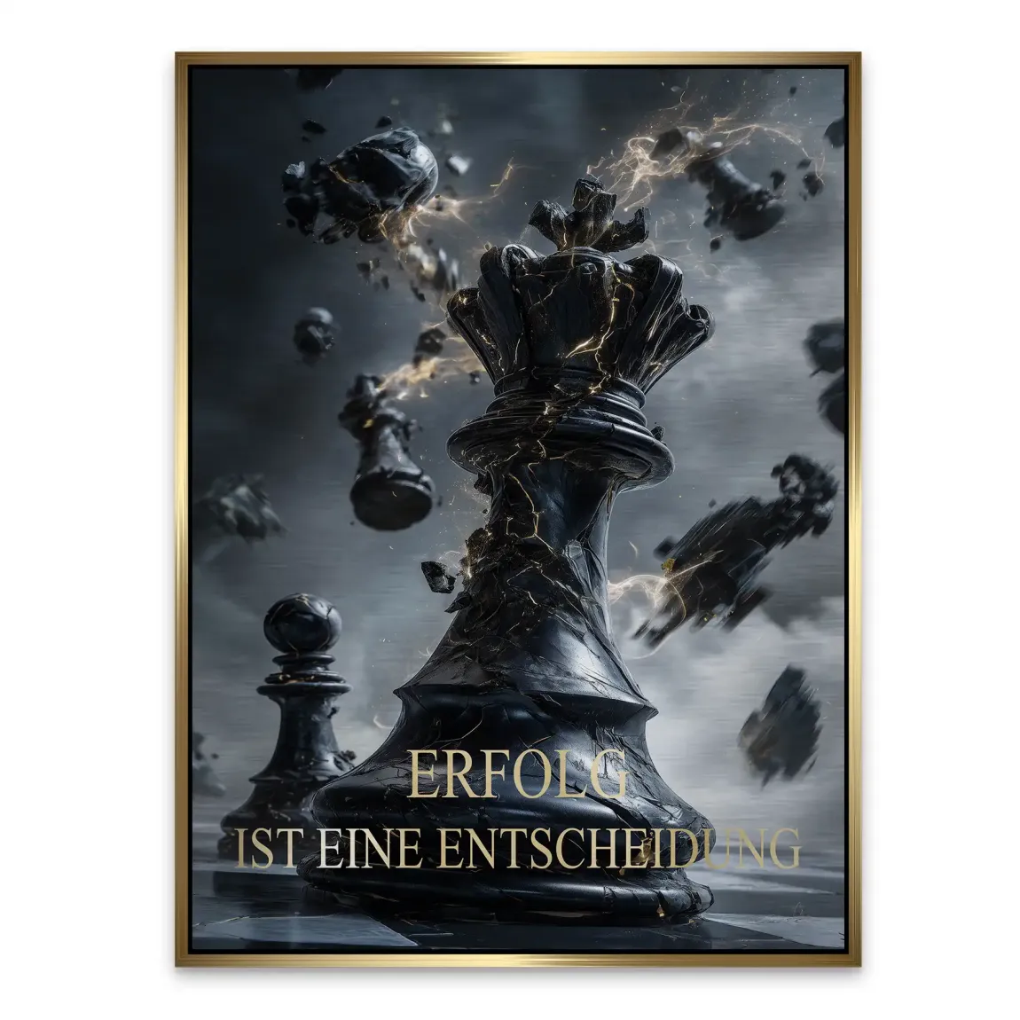 Schwarze Entscheidung Alu Gebürstet Bild