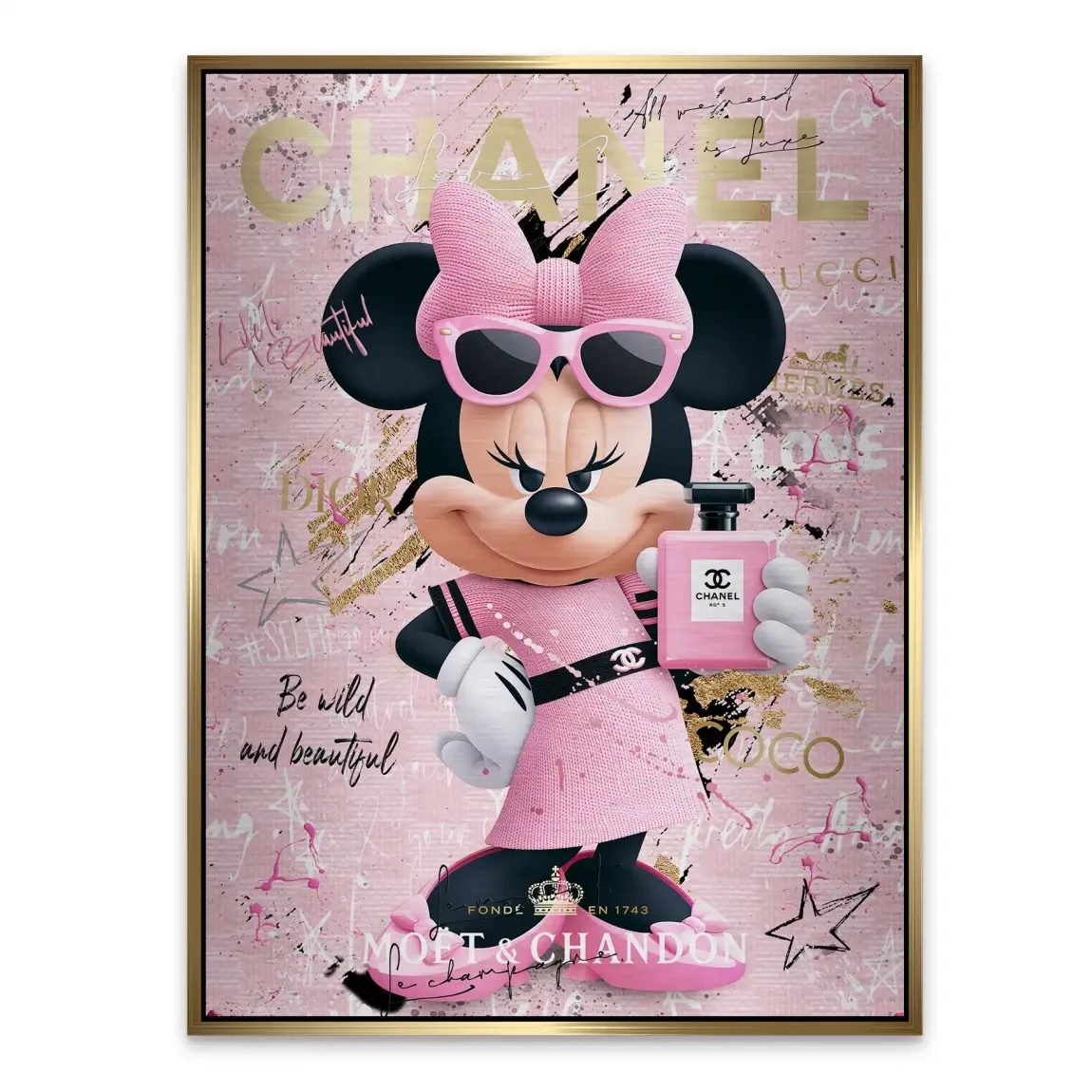 Minnie Maus Rosé Coco Aluminiumbild gebürstet