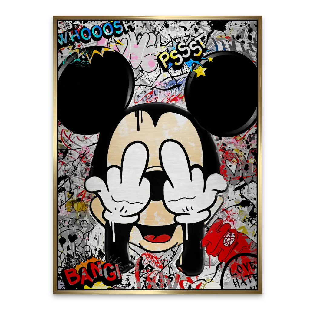 Micky Graffiti Street Art Alu Gebürstet INGALERIE