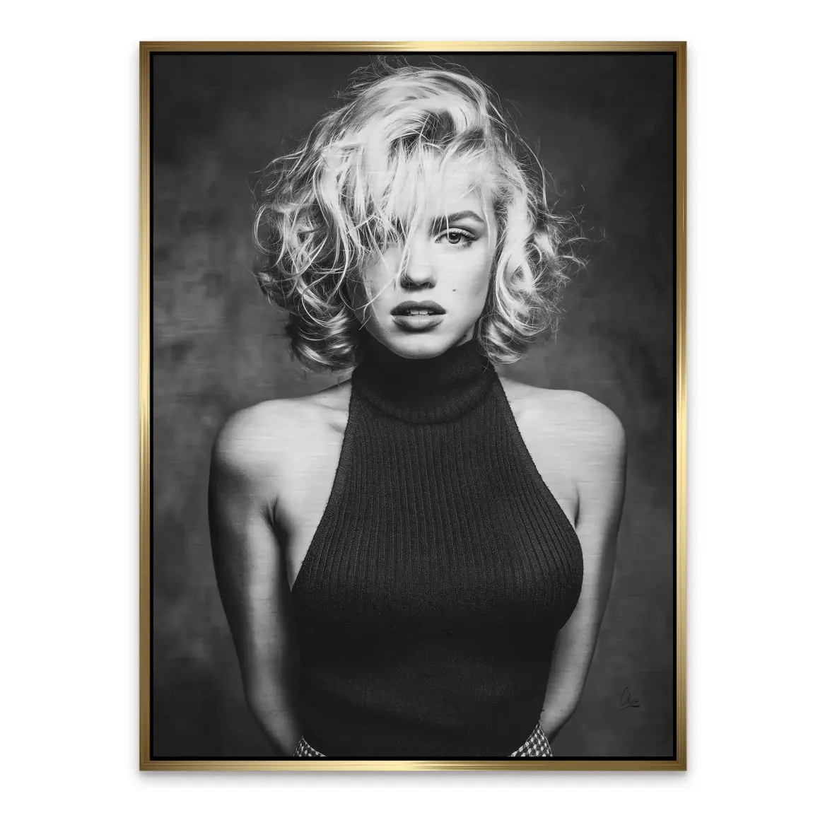 Marilyn Black and White Style Alu Gebürstet Bild