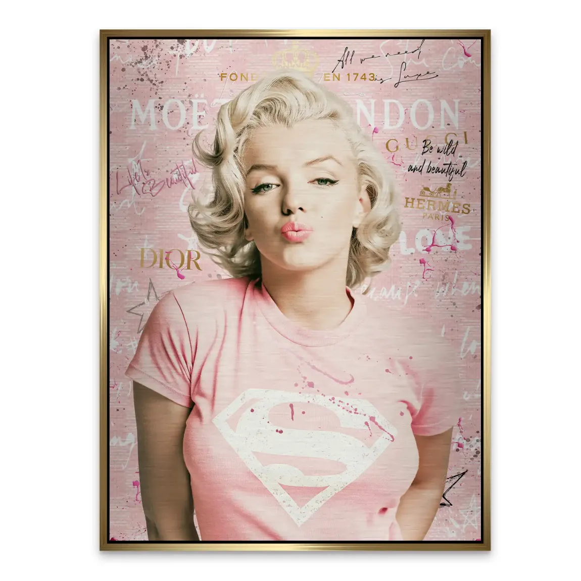 Marilyn Monroe Superman Aluminiumbild gebürstet