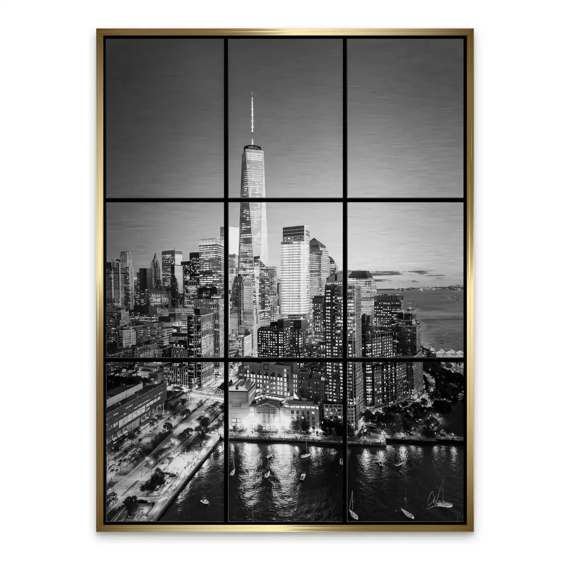 City Lights New York Alu Gebürstet Bild