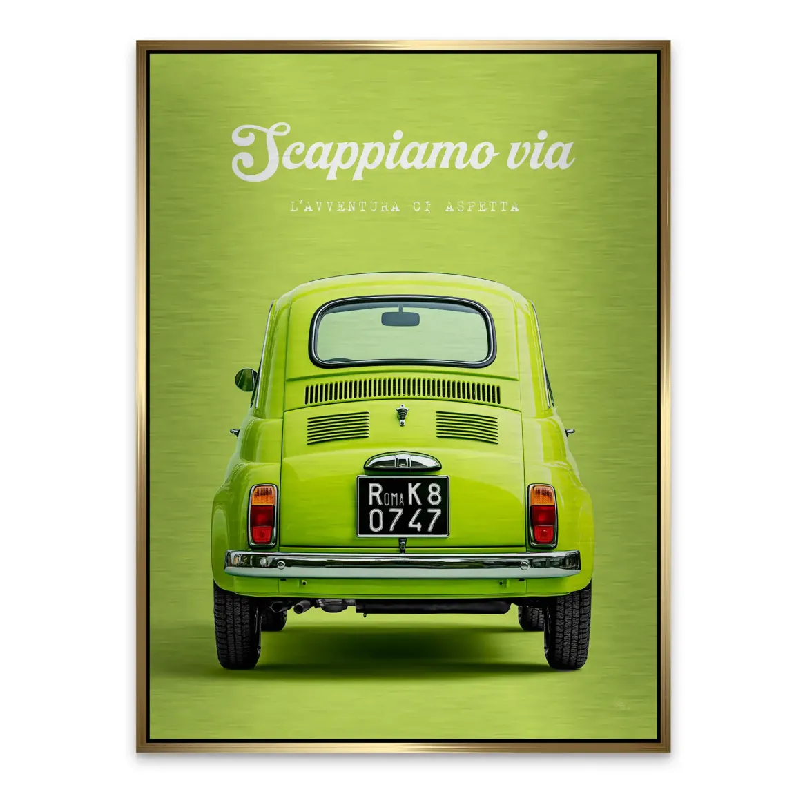 Fiat 500 Italia Aluminiumbild gebürstet
