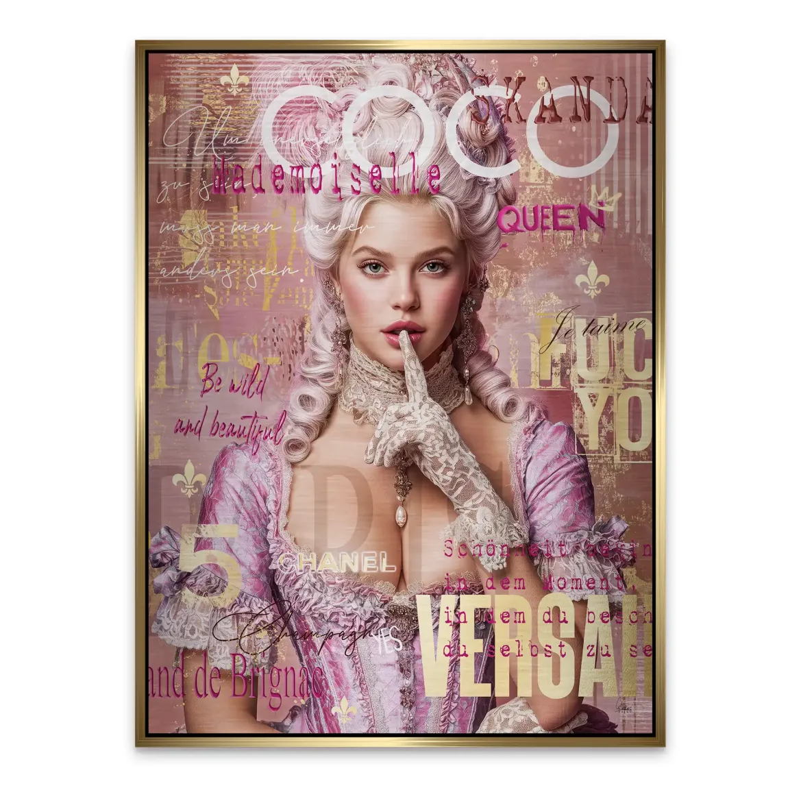 Marie Antoinette Popart Alu Gebürstet Bild