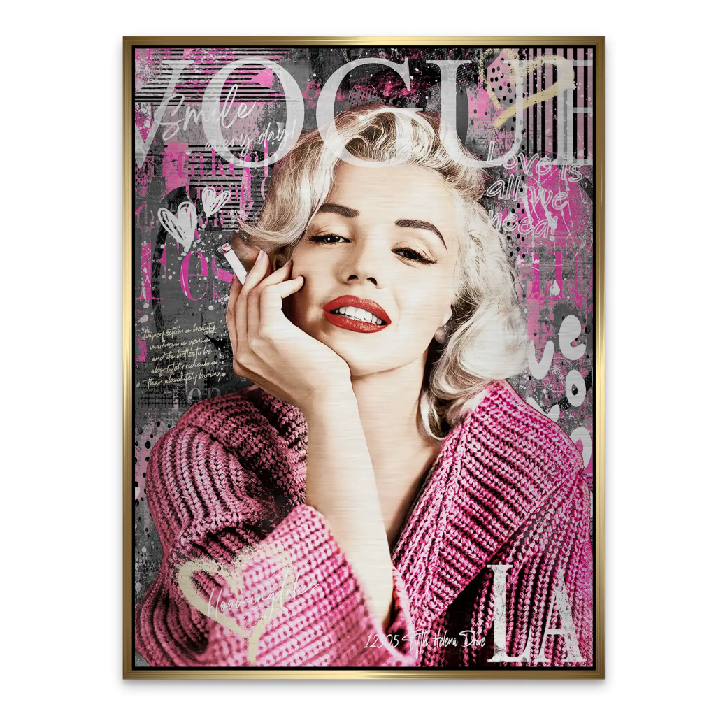 Pop Art Marilyn Monroe Vogue Alu Gebürstet INGALERIE