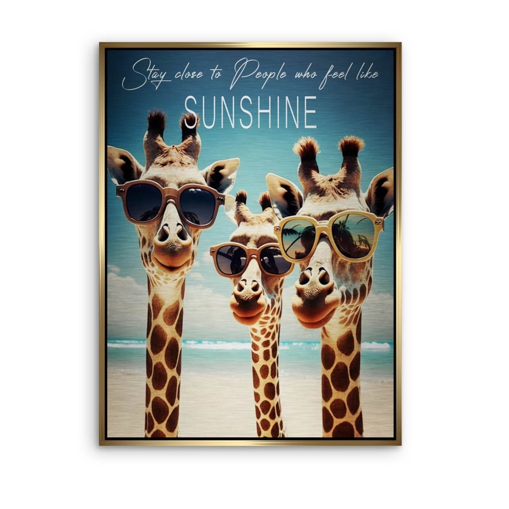 Giraffe Sunshine Aludibond Brush Bild INGALERIE