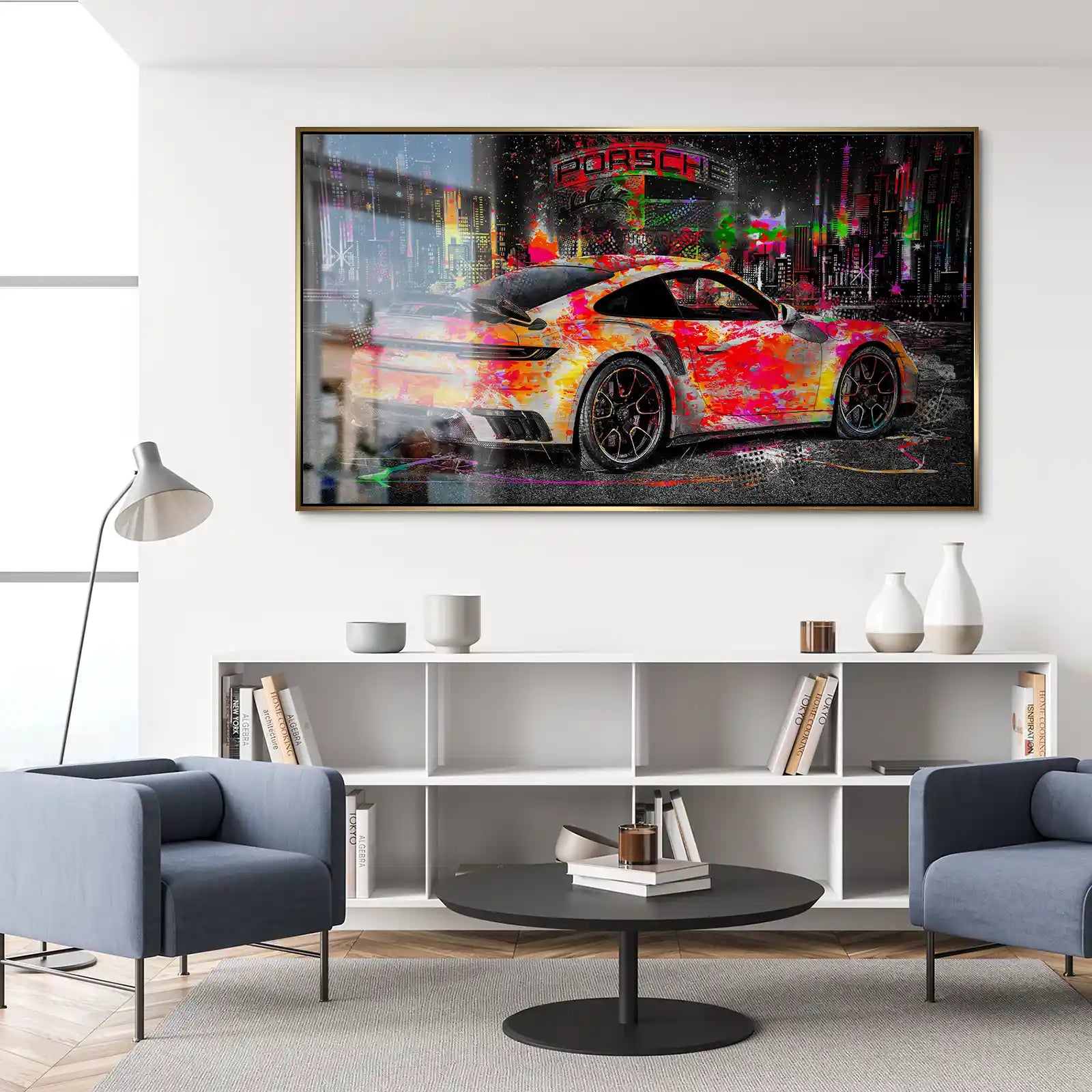 Porsche 911 Turbo Pop Art Style Alu Gebürstet INGALERIE