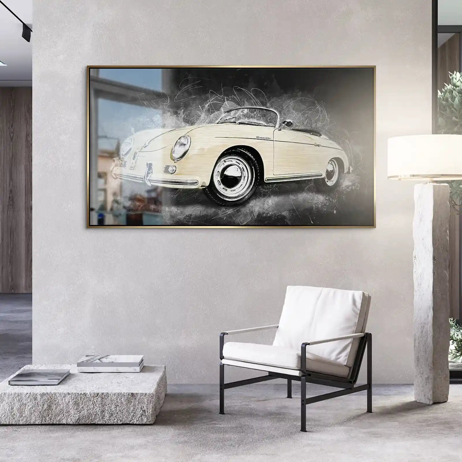 Retro Porsche Speedster Abstrakt Style Alu Gebürstet INGALERIE