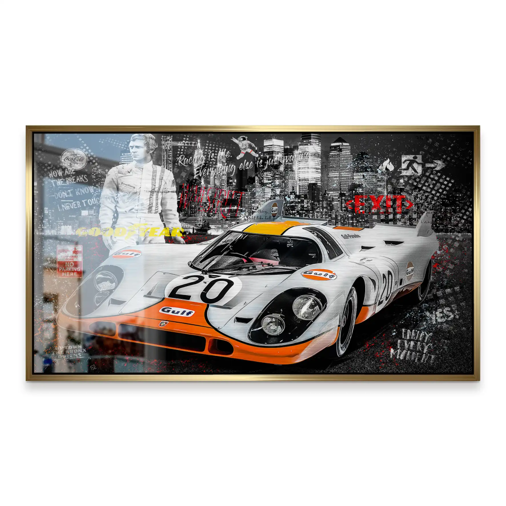 Steve McQueen Porsche 917 Black Style Alu Gebürstet INGALERIE