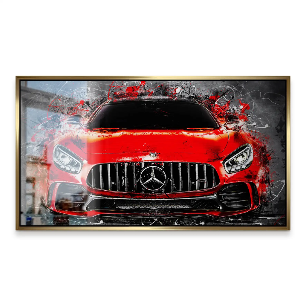 Mercedes AMG GT Abstrakt Rot Alu Gebürstet Bild INGALERIE