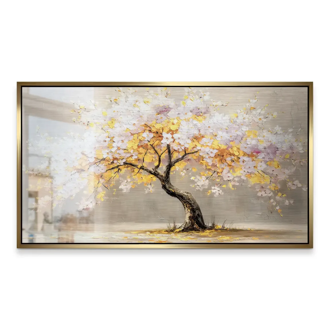 Gold Leaf Tree Art Alu Gebürstet