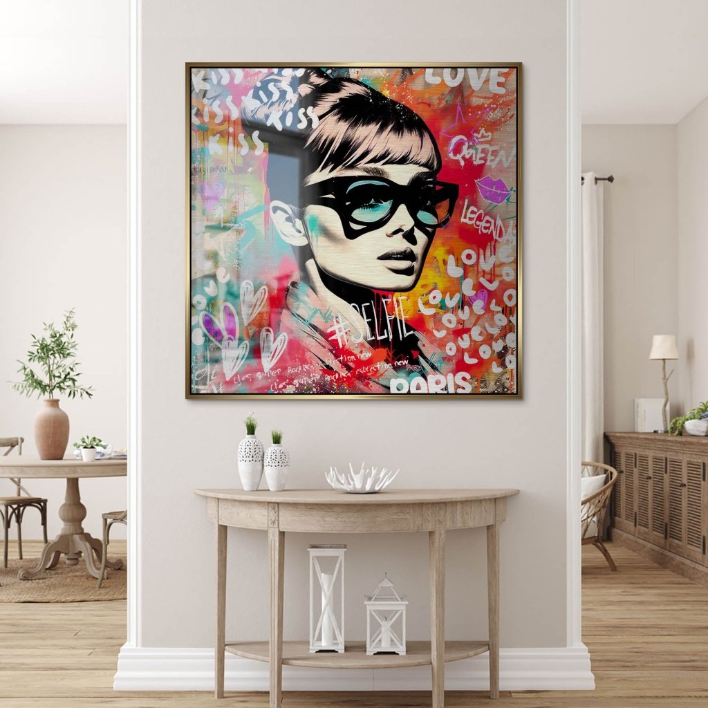 Audrey Hepburn Graffiti Alu Gebürstet Bild INGALERIE