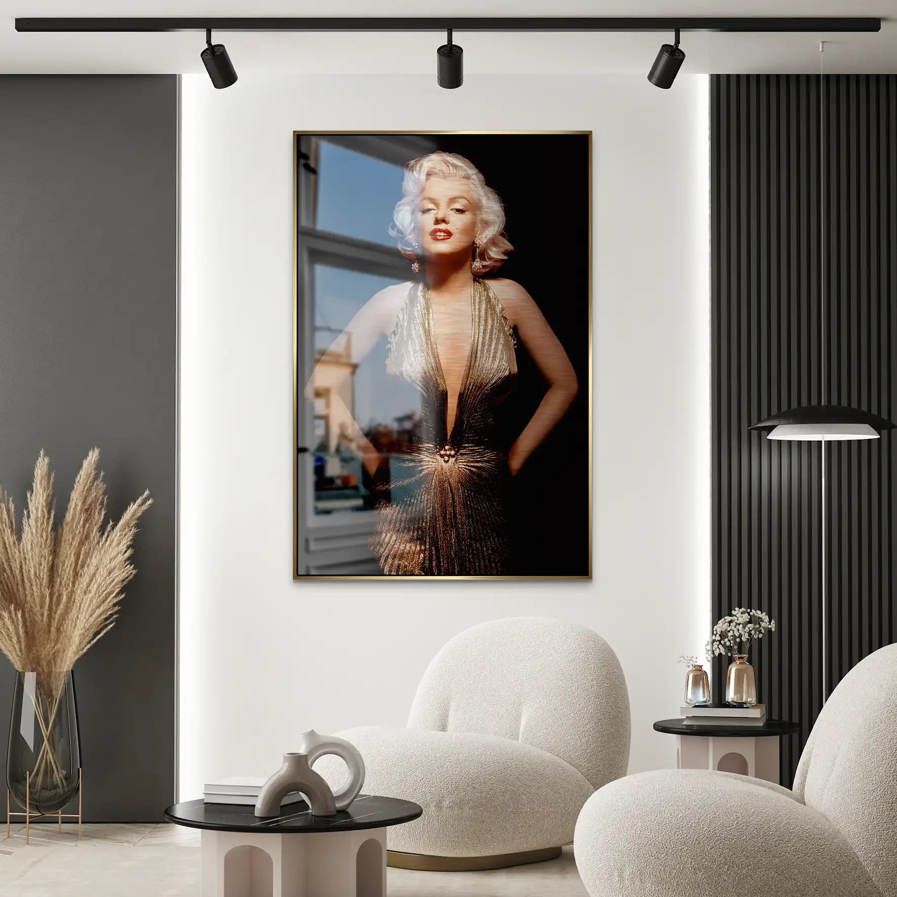 Marilyn Gold Dress AluDibond Gebürstet INGALERIE