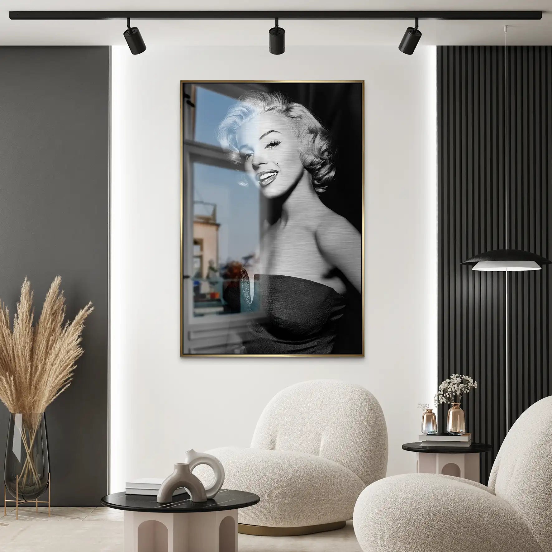 Marilyn Black and White AluDibond Gebürstet INGALERIE