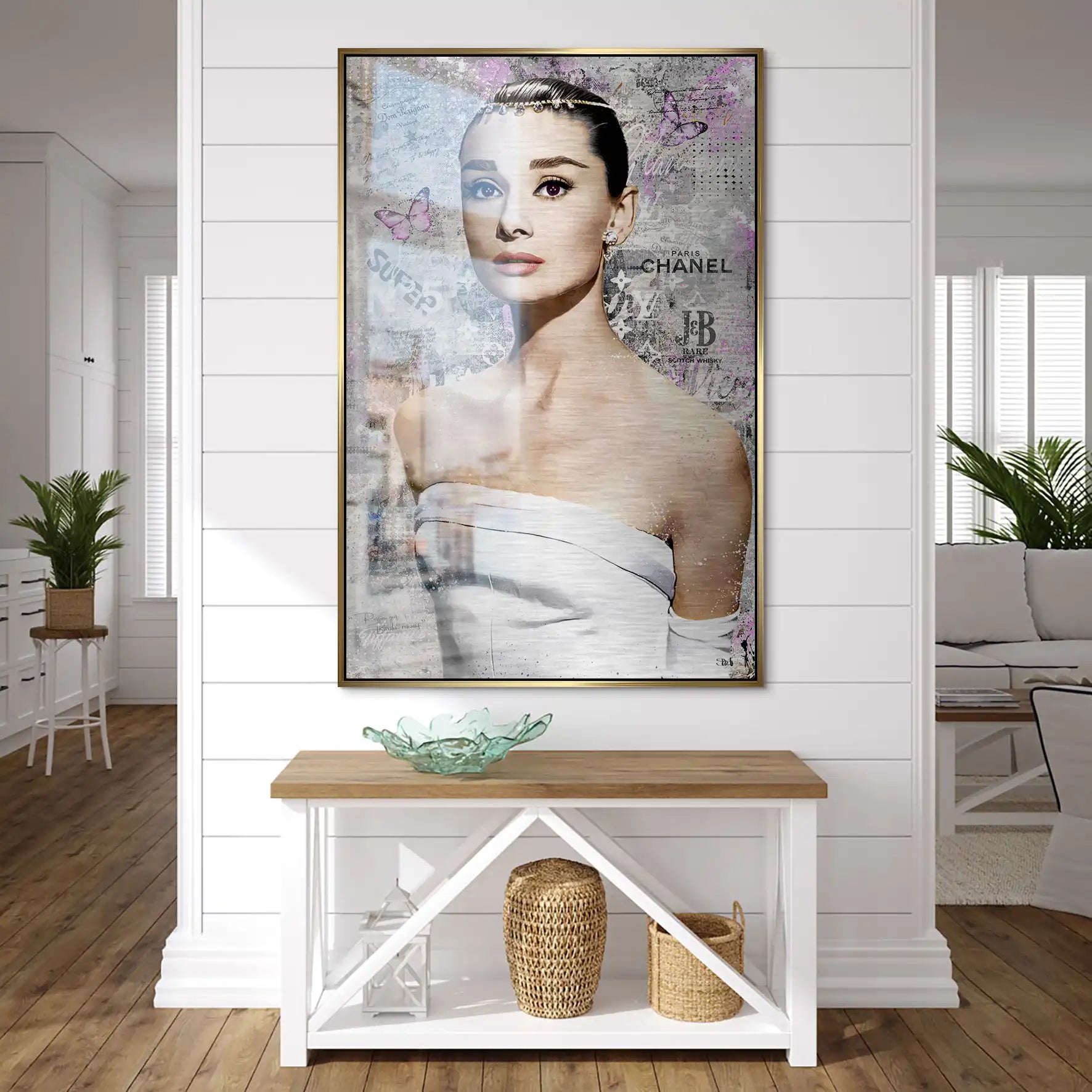 Audrey Hepburn Silver Style Pop Art AluDibond Gebürstet INGALERIE