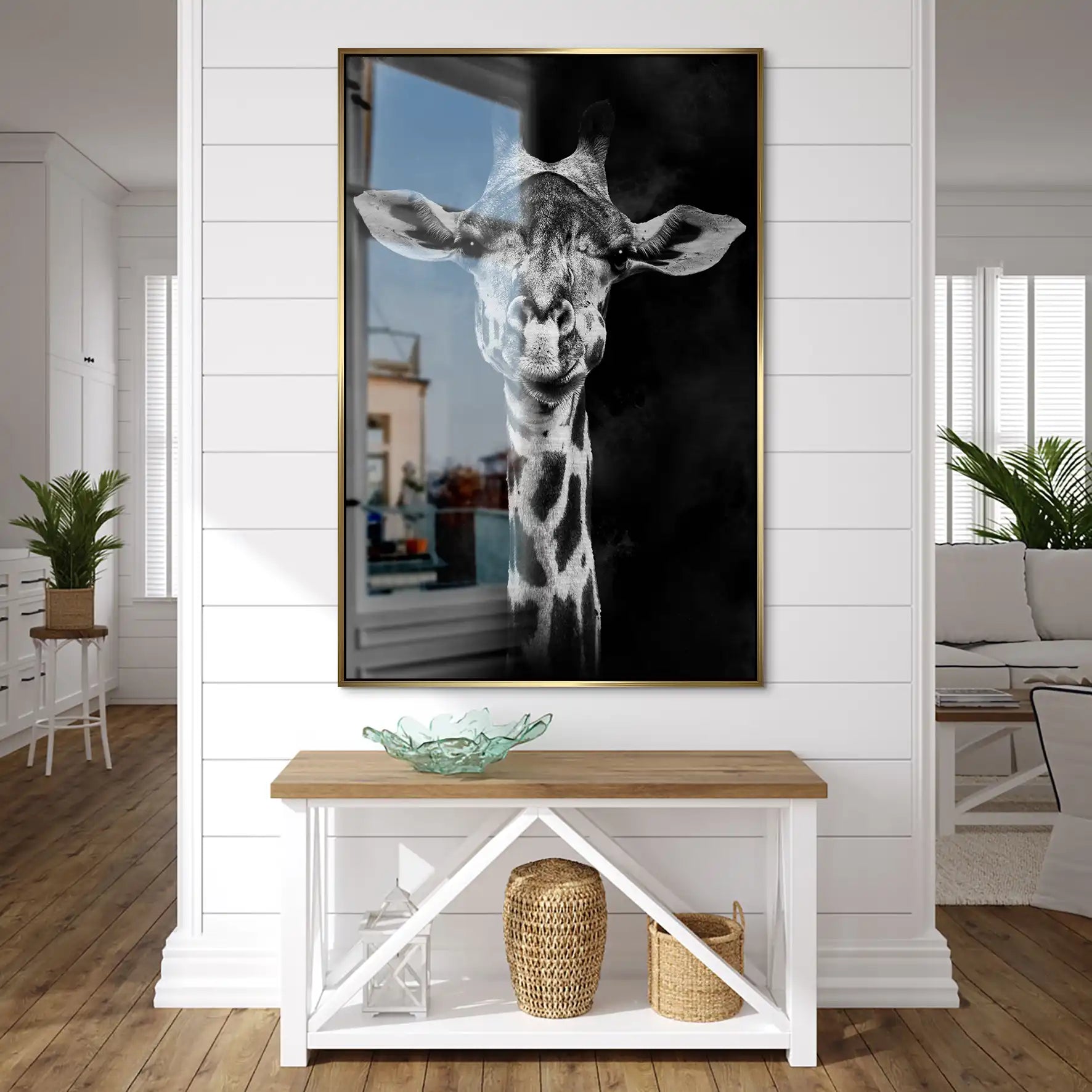 Giraffe Abstrakt Black Style AluDibond Gebürstet INGALERIE