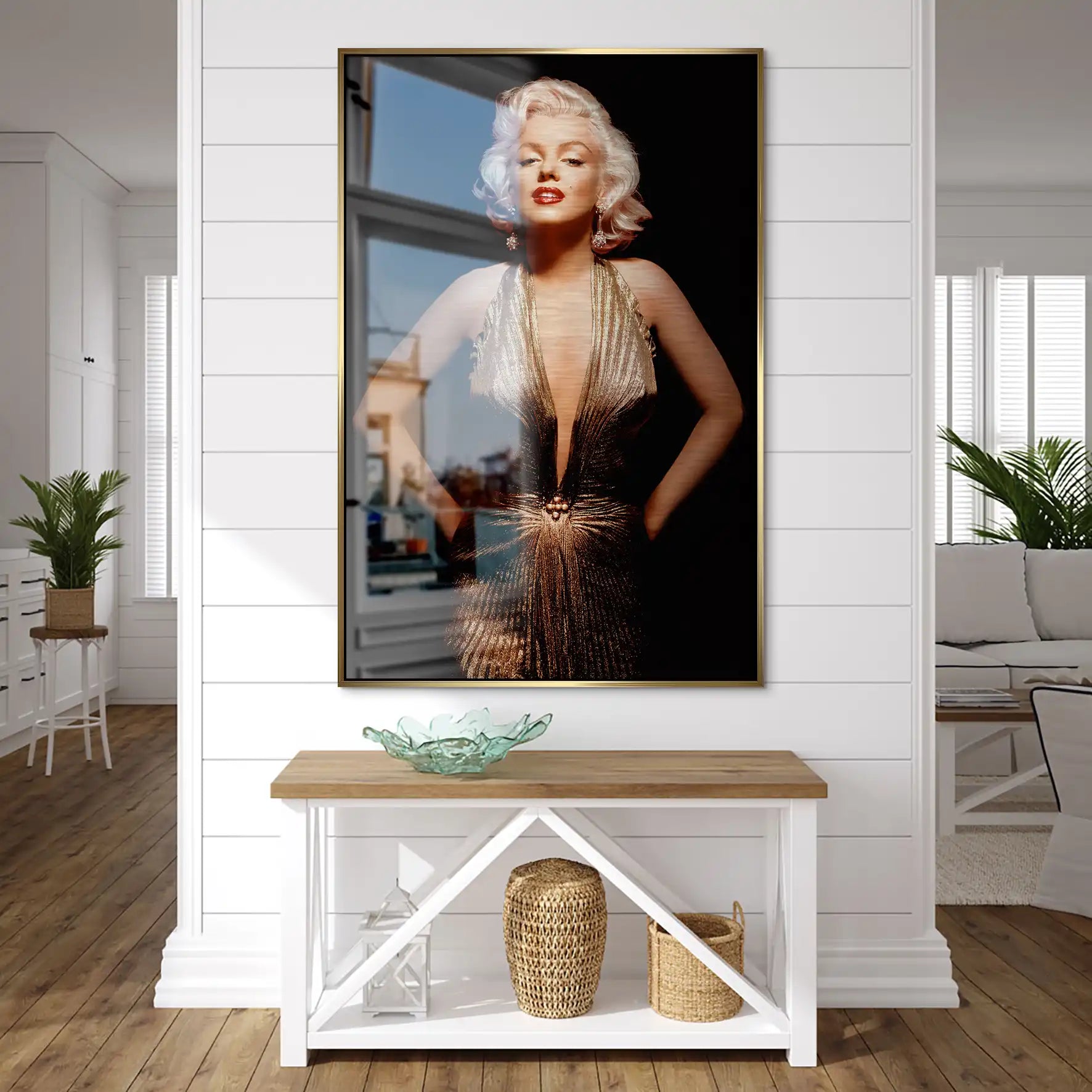 Marilyn Gold Dress AluDibond Gebürstet INGALERIE