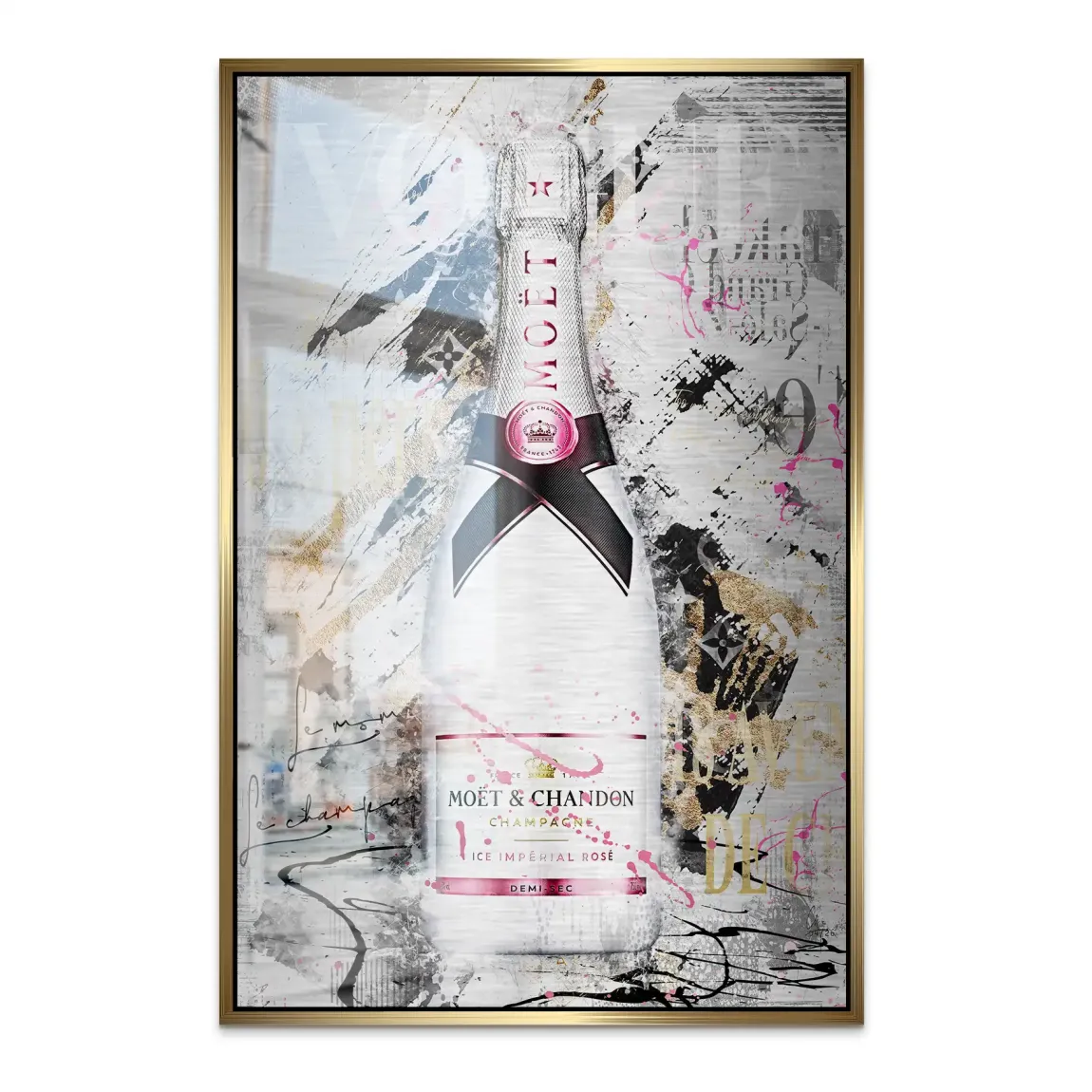 Champagner Rosé Aluminiumbild gebürstet
