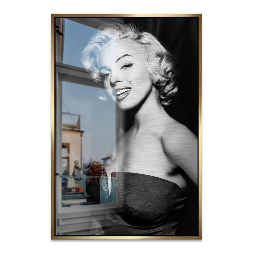 Marilyn Black and White AluDibond Gebürstet INGALERIE