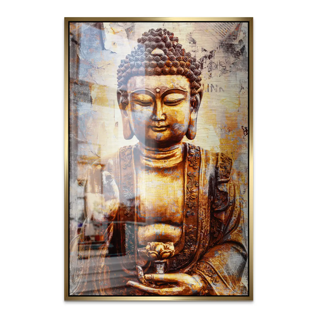 Buddha Retro Style AluDibond Gebürstet INGALERIE