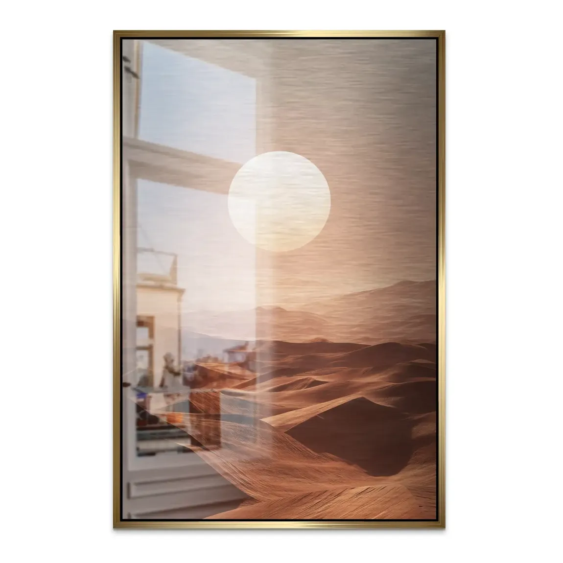 Goldene Wüste Alu Dibond Bild gebürstet