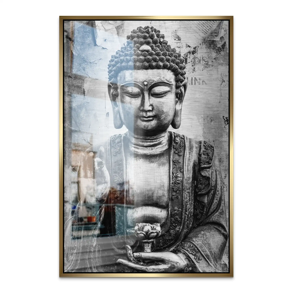 Buddha Black Style AluDibond Gebürstet INGALERIE