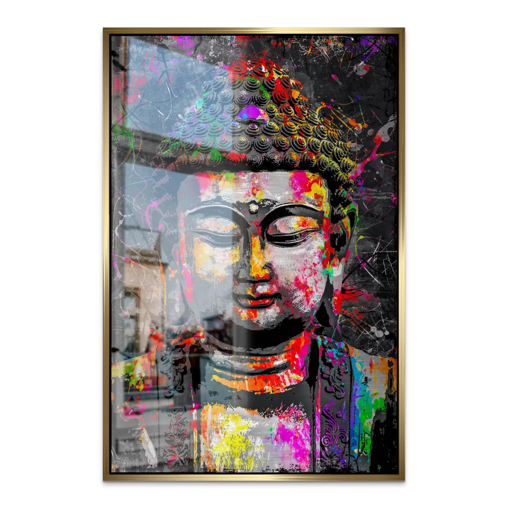 Buddha Bunt Abstrakt AluDibond Gebürstet INGALERIE