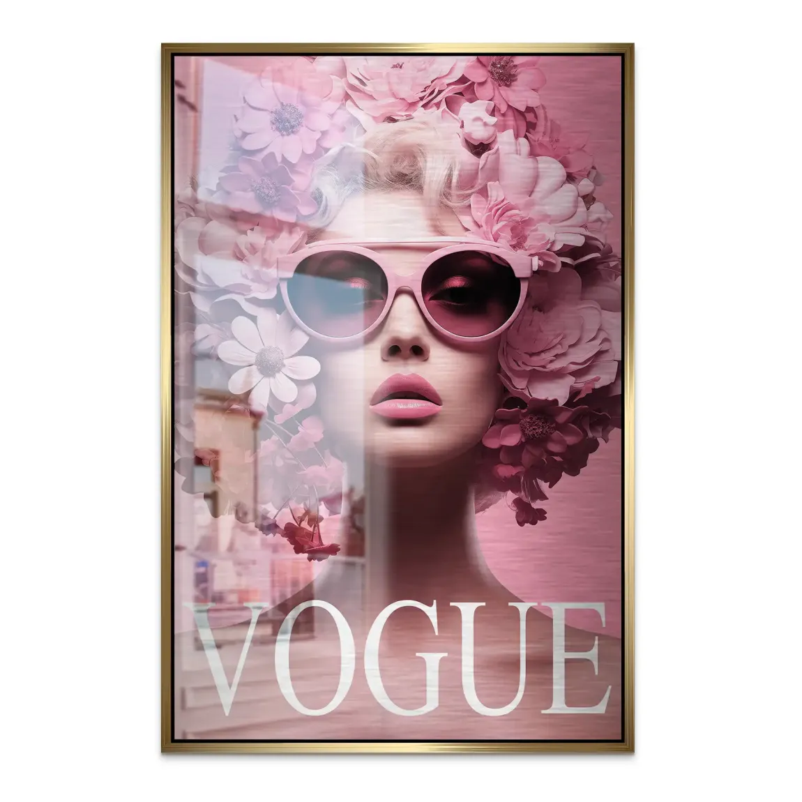Floral Pink Vogue Alu Dibond Bild gebürstet