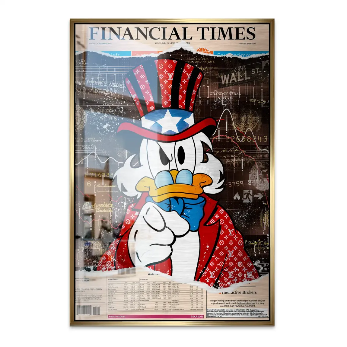 Dagobert Financial Times Alu Dibond Bild gebürstet