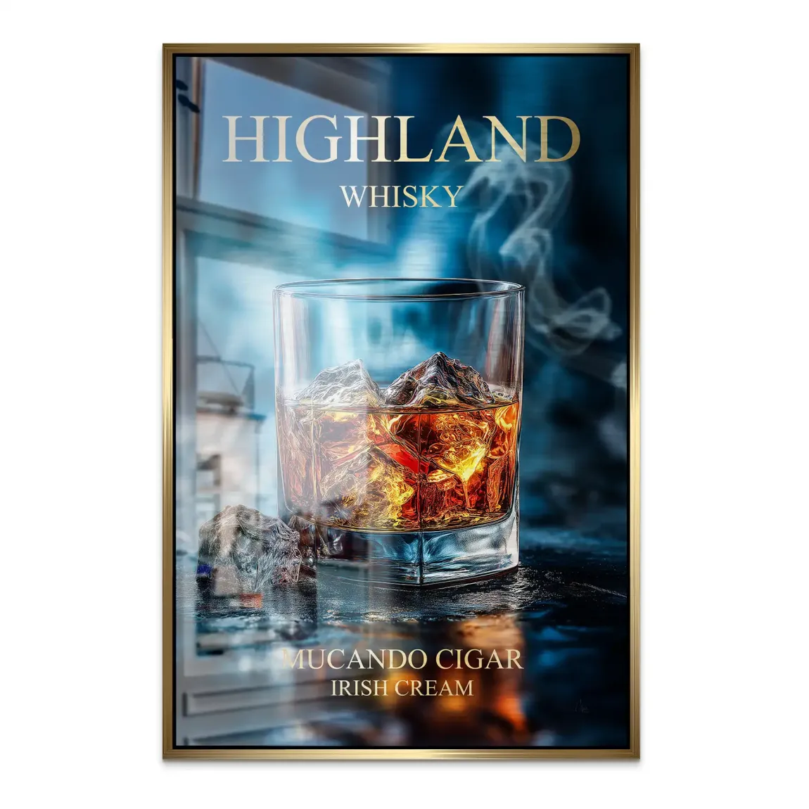 Highland Whisky Glow Alu Dibond Bild gebürstet