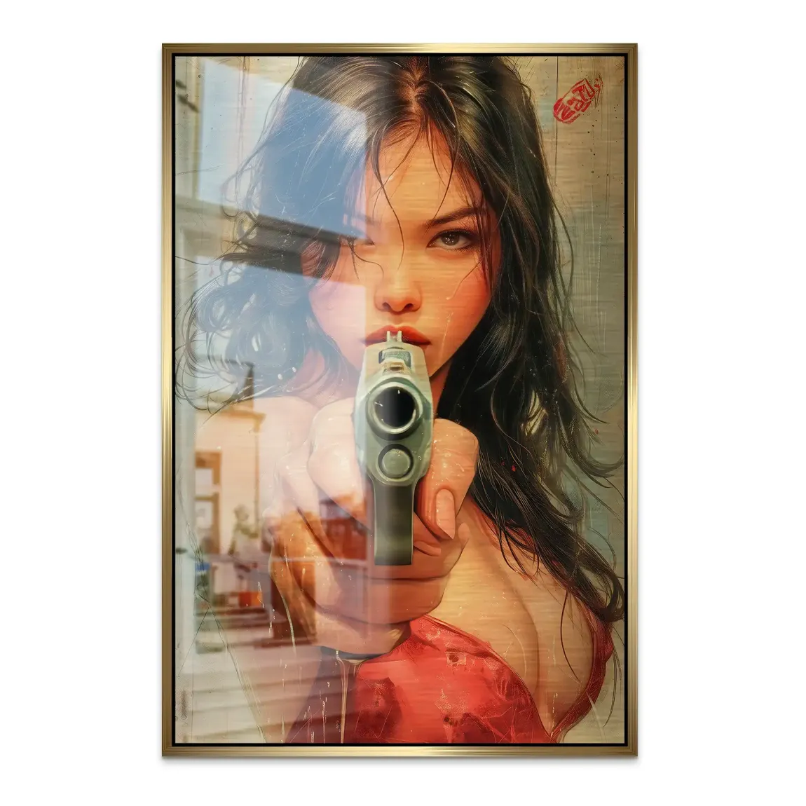 Velvet Gun Alu Dibond Bild gebürstet