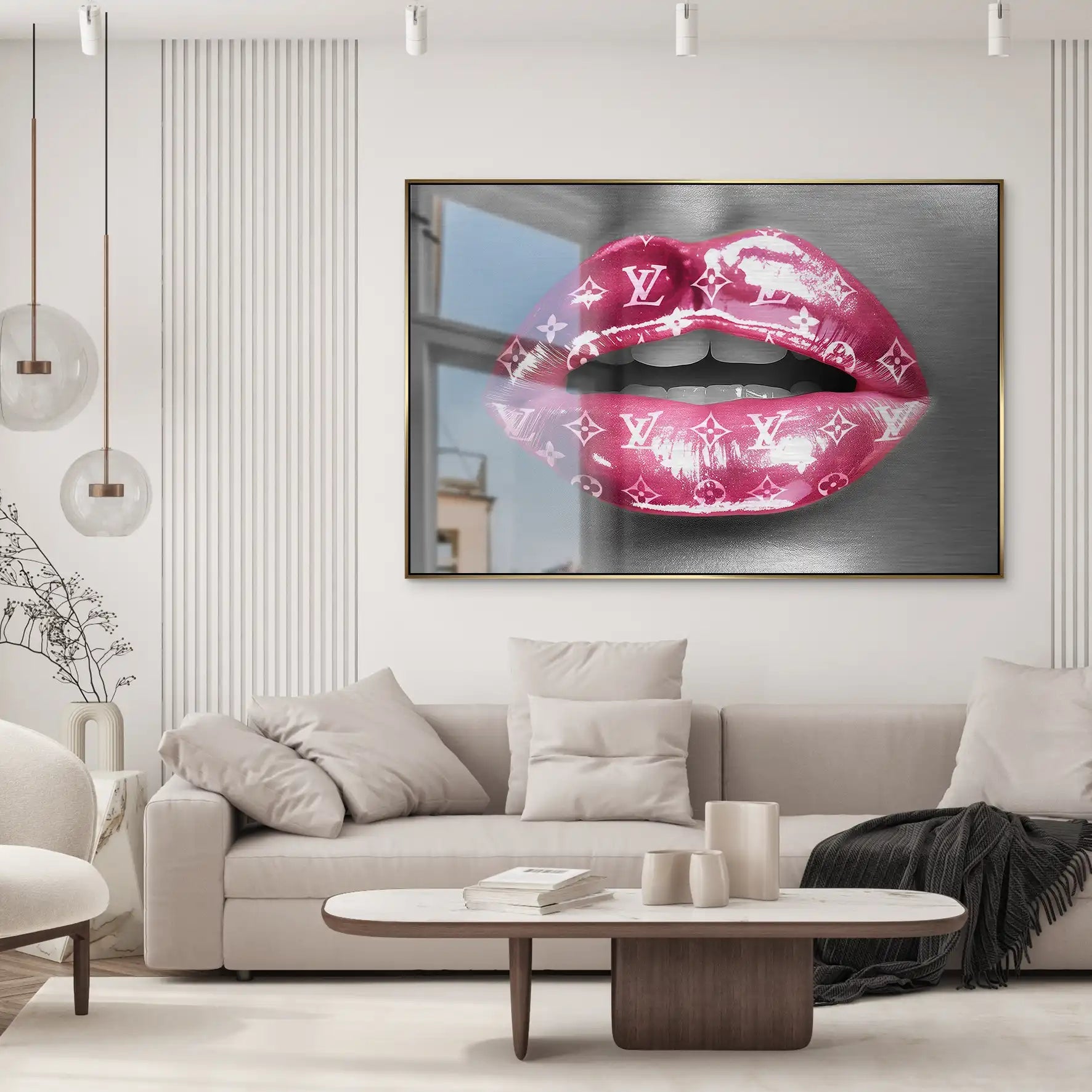 Pink Louis Lips AluDibond Gebürstet INGALERIE