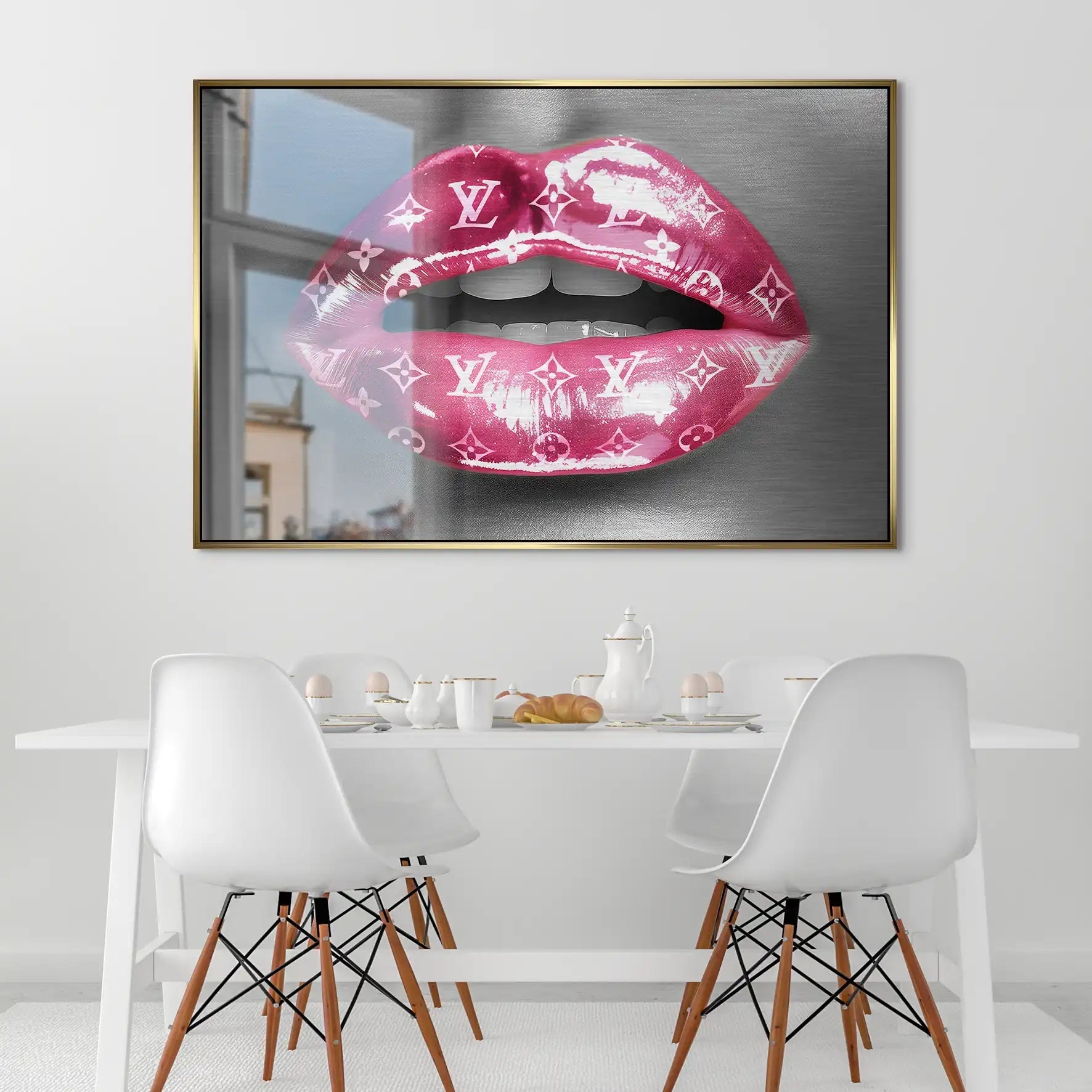 Pink Louis Lips AluDibond Gebürstet INGALERIE