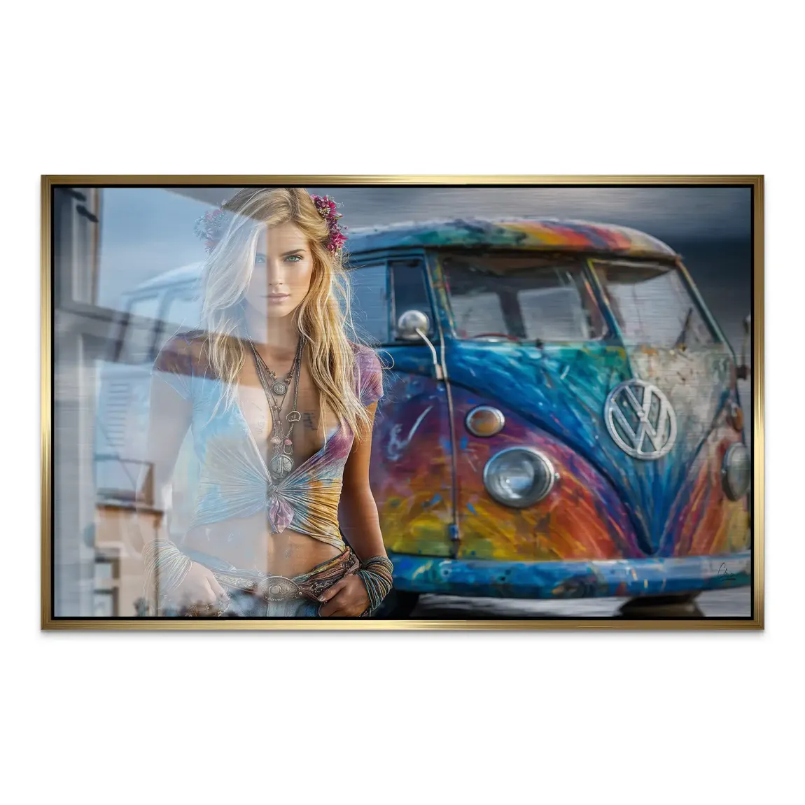 VW Bulli Beauty AluDibond Gebürstet