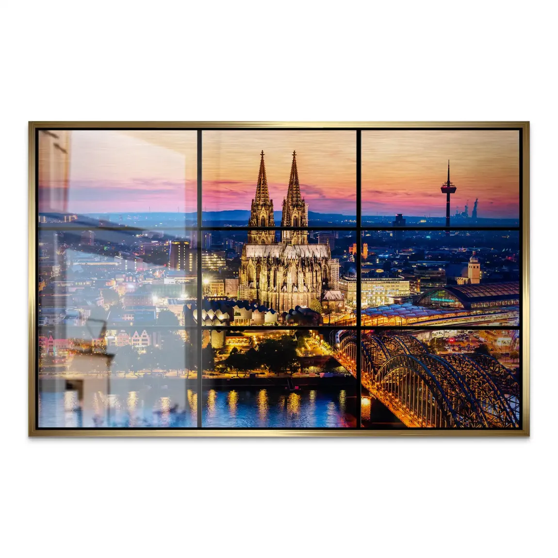 Köln Skyline View AluDibond Gebürstet