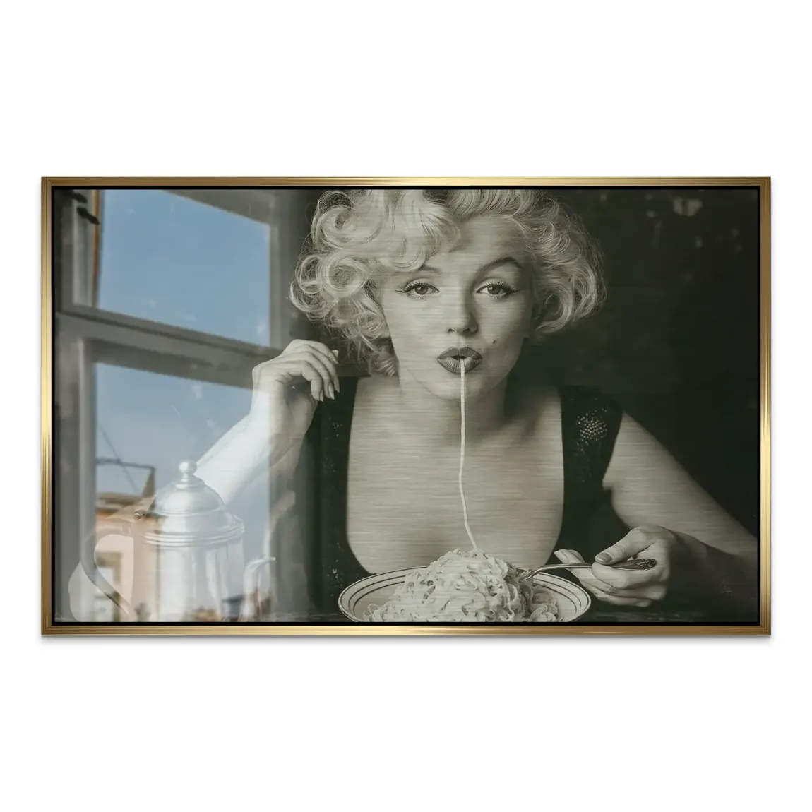 Marilyn Pasta Aluminiumbild gebürstet