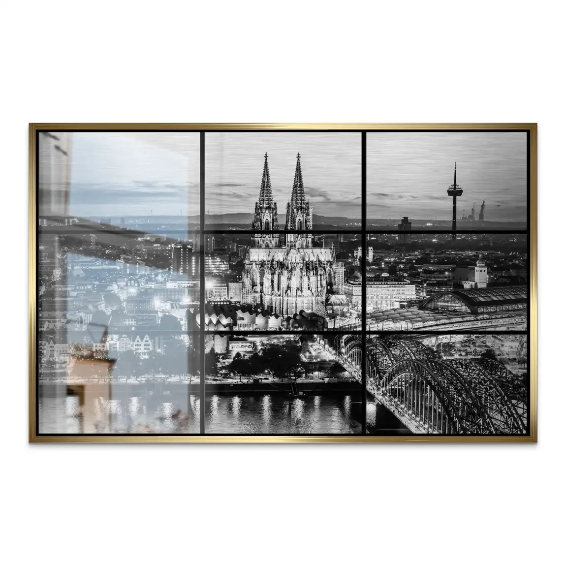 Köln Noir View AluDibond Gebürstet