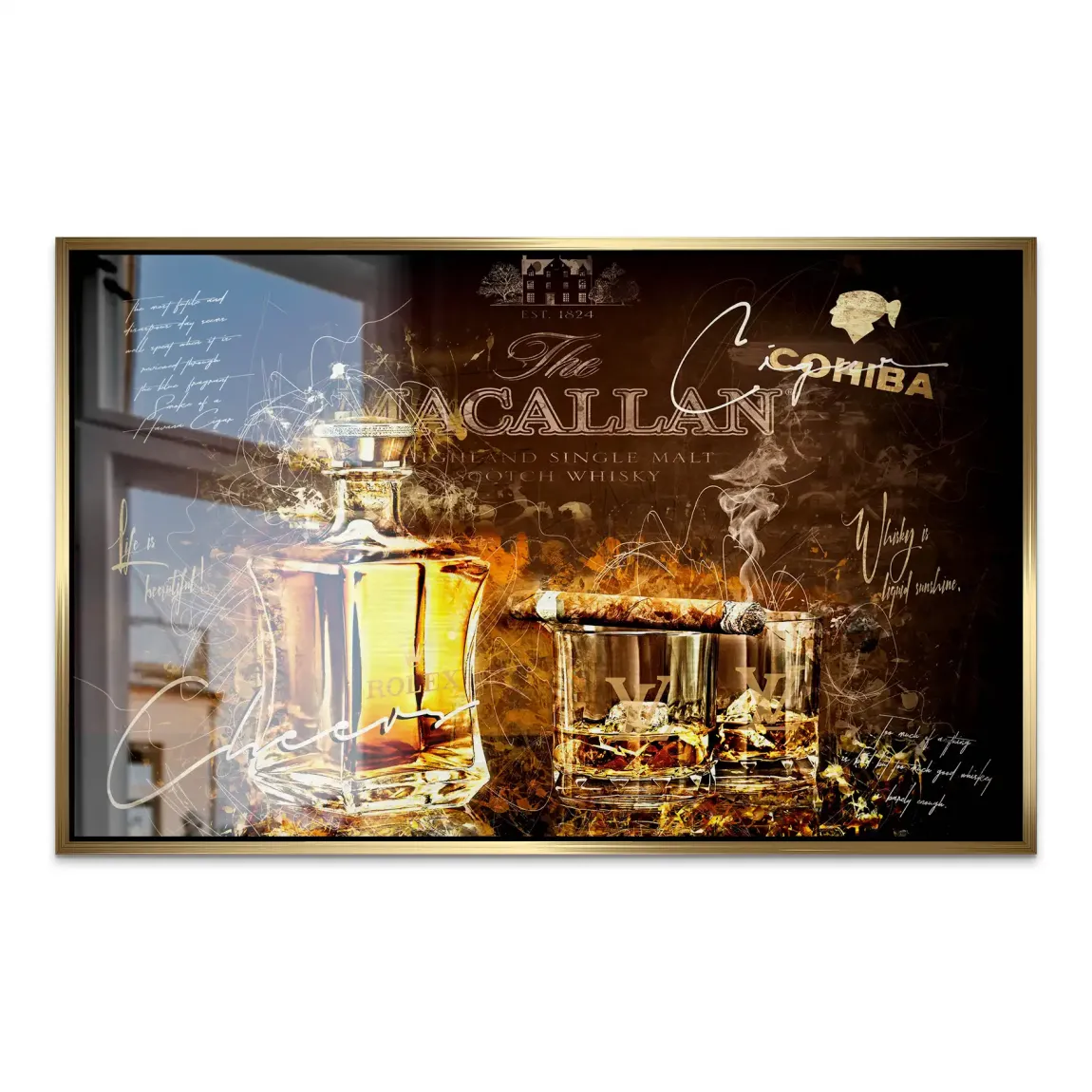Whisky Lounge Art Alu Dibond Gebürstet INGALERIE