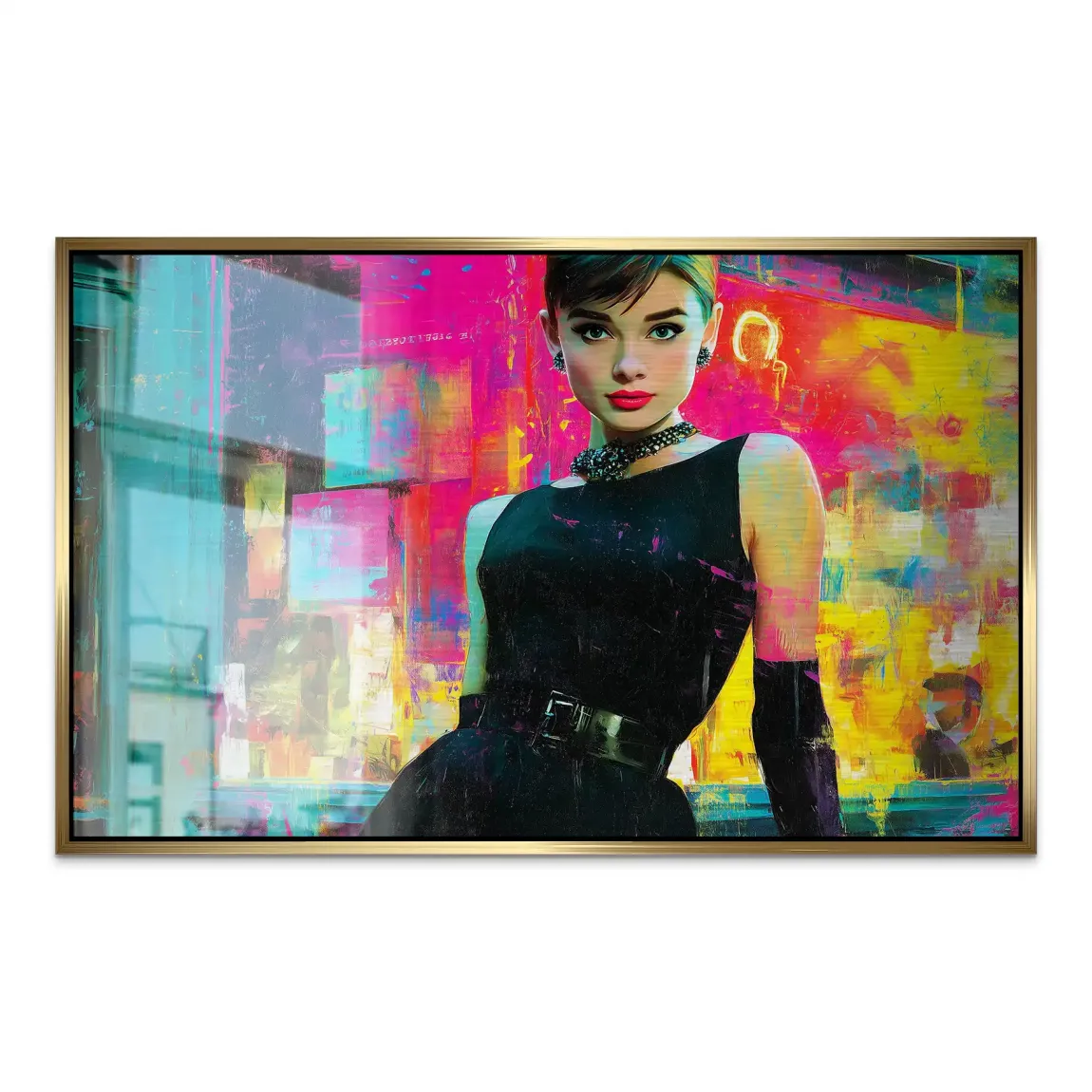 Audrey Hepburn Midnight Elegance AluDibond Gebürstet