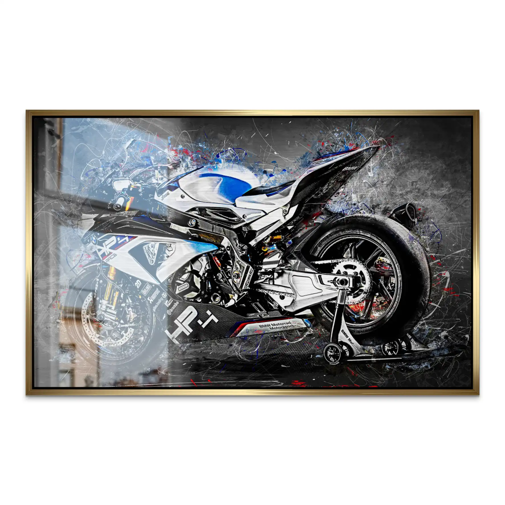 BMW HP4 Race Abstrakt Kunst AluDibond Gebürstet INGALERIE