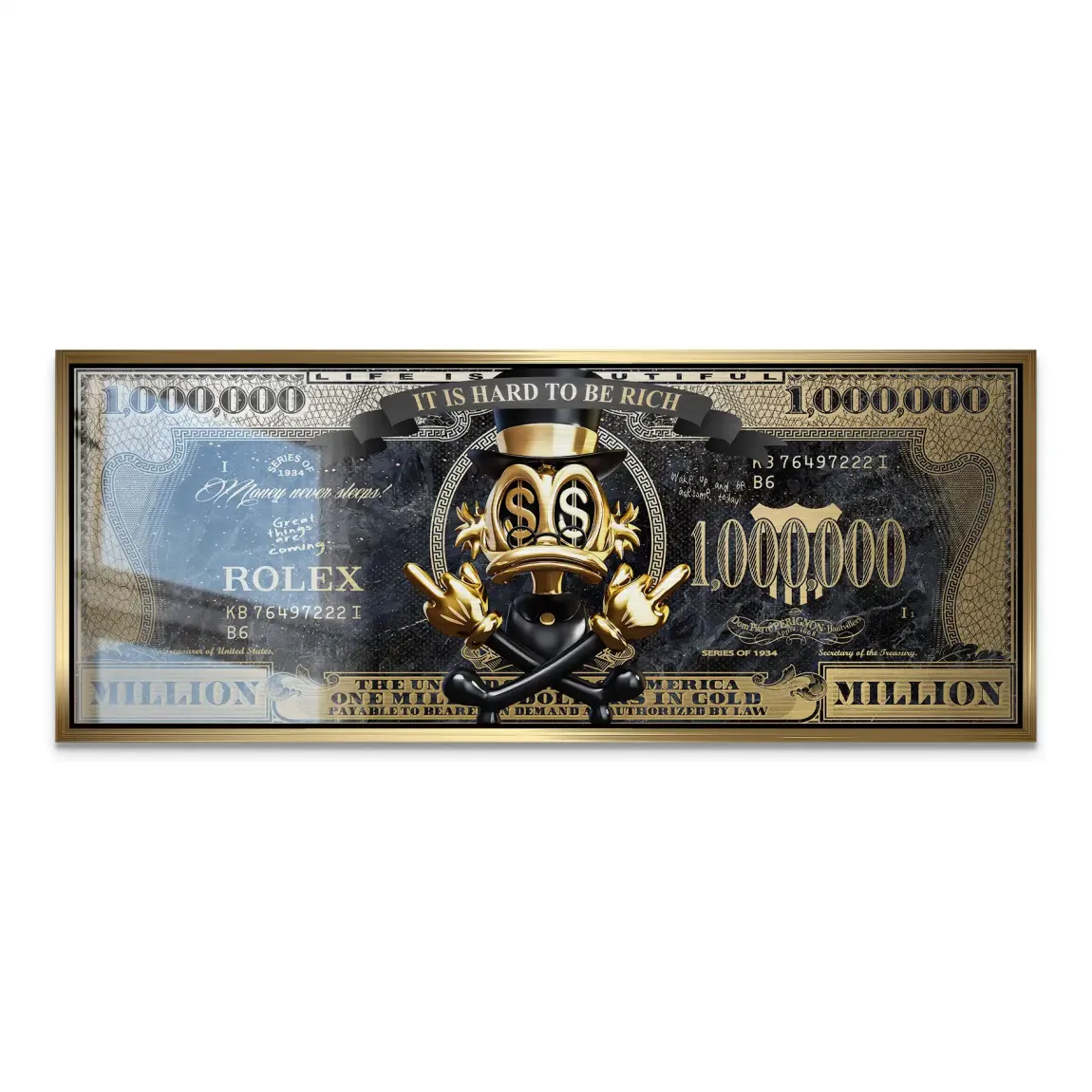 Dagobert Duck Totenkopf Dollar Alu Gebürstet INGALERIE