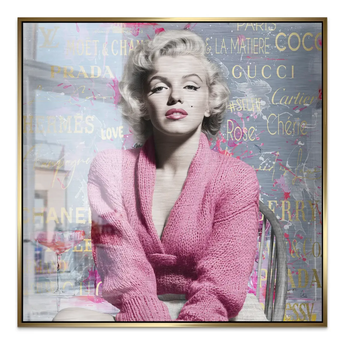 Marilyn Monroe Luxury Style Alu Gebürstet Bild