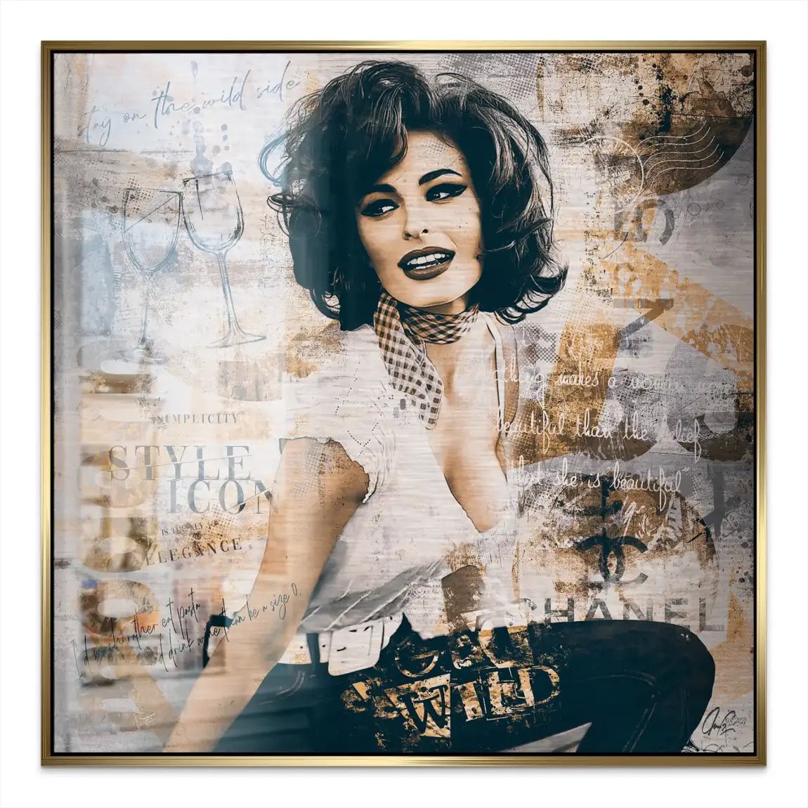 Sophia Loren Street Art Alu Gebürstet Bild INGALERIE