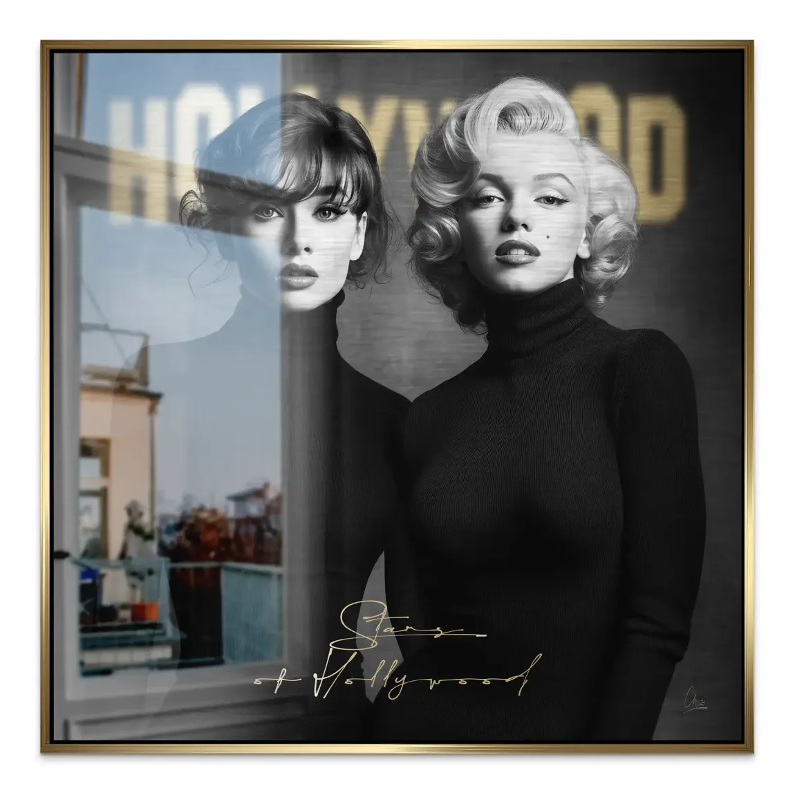 Audrey & Marilyn Hollywood Alu Gebürstet Bild